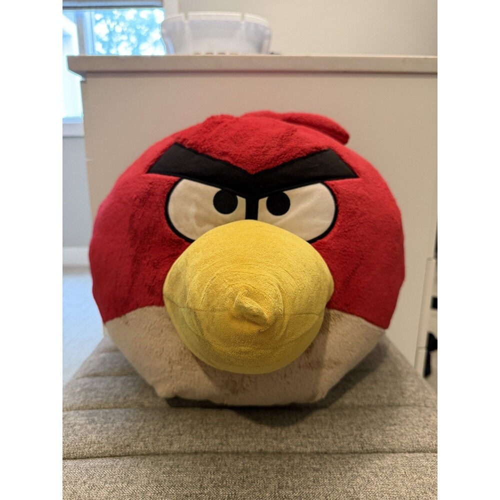Angry Birds Red Bird Plush Soft Stuffed Bean Bag Pillow Large Character 15"